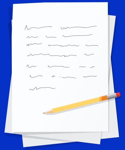 A sheet of paper with a pencil