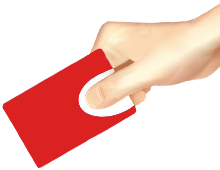 hand with red card