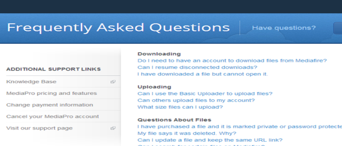FAQ pages