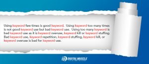 SEO specialists don't recommend keyword stuffing.