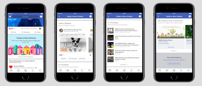city specific Facebook app update